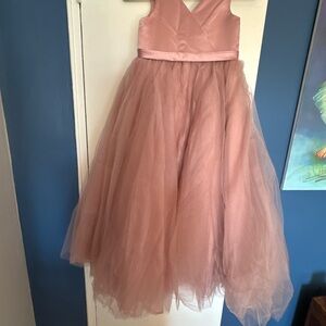 JJs House Rose Pink Tulle Formal Dress for Girls Size 10-12